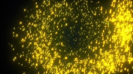 Poster - Golden musical notes
