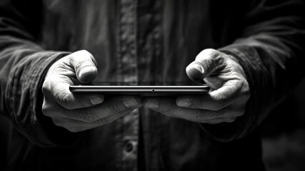 Poster - Man hands with tablet Video