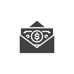 Poster - Envelope with cash money vector icon
