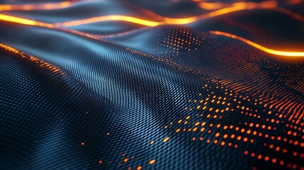 Poster - Dynamic digital waves abstract environment visual art technology close-up viewpoint innovation concept