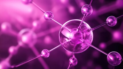 Poster - Abstract visualization of molecular structures in vibrant purple hues.