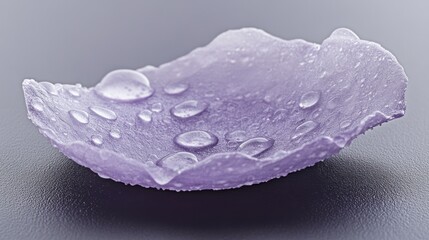 Aufkleber - A delicate lavender petal with water droplets, showcasing texture and color.
