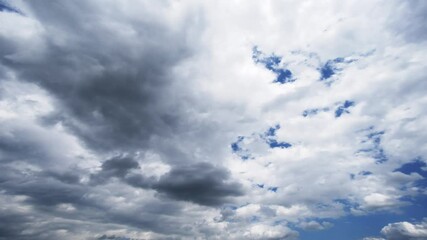 Wall Mural - time lapse of summer sky with white clouds and clear sky