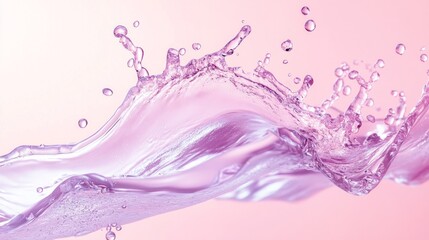Poster - A splash of water with pink ripples