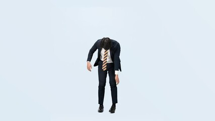 Leinwandbilder - ダンス、ダンサー、男性、ビジネスマン、ビジネスパーソン、泣く、落ち込む、がっかり、悔しい、後悔、全身、失敗、残念、転職、悩む、悩み、困る、トラブル、不満、ビジネス、スーツ、サラリーマン、会社員、切り抜き、コピースペース、仕事、ミス、アクション、アクティブ、振り付け、踊る、ネガティブ、辛い、ストレス、日本人、嫉妬、挫折、うんざり、問題、課題、イライラ、フラストレーション、寂しい、孤独、60p、自暴自