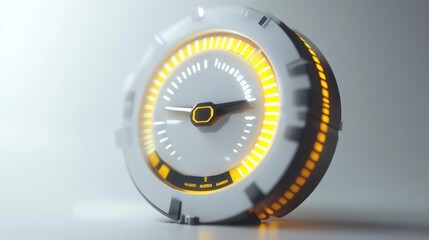 Fototapete - A futuristic clock design with glowing elements, showcasing time in a modern aesthetic.
