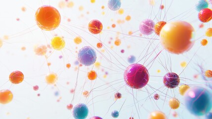 Poster - communication network, featuring intricate patterns of light and energy beams interconnecting various nodes.