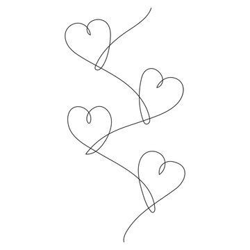 Heart. Continuous line art drawing. Hand drawn doodle vector illustration in a continuous line
