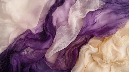 Poster - A close-up of flowing fabrics in soft colors, showcasing texture and elegance.