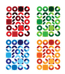Poster - Colorful Geometric Shape Background Different Colors Set. Backgrounds and textures, graphic design elements flat style