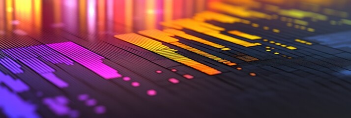 Poster - Abstract digital visualization with vibrant colors and patterns resembling data analysis.