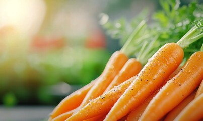 Wall Mural - Fresh vegetables showcase featuring white and orange carrots at a local market