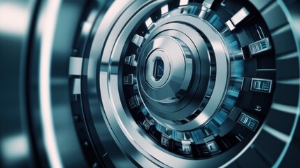 Leinwandbilder - A close-up of a futuristic mechanical device with intricate circular components.