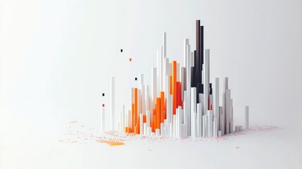 Poster - Abstract visualization of data represented by vertical bars in varying heights and colors.