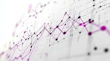 Poster - Abstract representation of data trends with interconnected nodes and lines in purple and black.