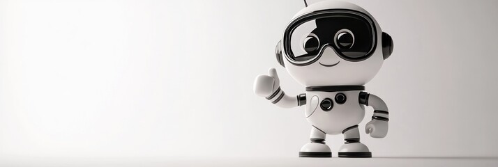 Poster - A cheerful robot character with a thumbs-up gesture, symbolizing positivity and technology.