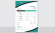 © MdTareq - Business invoice form template. Invoicing quotes, money bills or price invoices and payment agreement design templates. Tax form, bill graphic or payment receipt page vector set Clean  Minimal Invoice