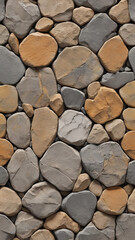 Poster - Stone wall seamless pattern. Cobblestone texture background. Concept of nature, rustic, and design.