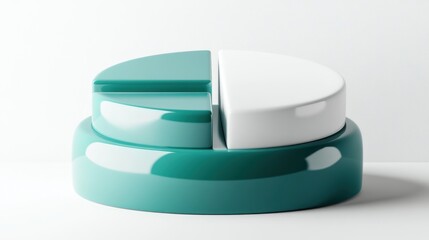 Poster - A modern, two-tiered decorative piece featuring teal and white sections.