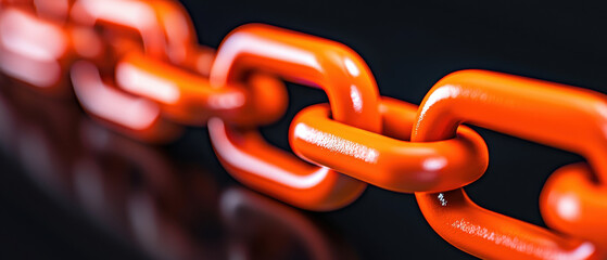 Poster - vibrant orange chain symbolizes strength and connectivity in technology
