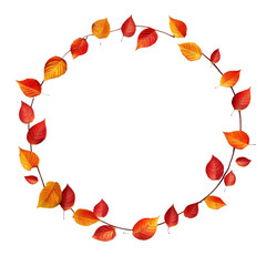 Wall Mural - colorful autumn leaves form a circular wreath