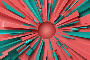 Poster - Dynamic Abstract Background in Vibrant Coral and Teal for Business Visuals