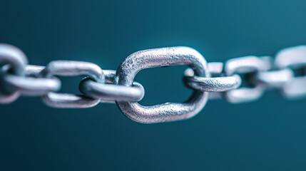 Poster - Strong metallic chain links symbolize security and connection