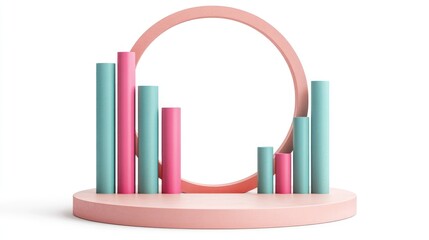 Poster - A modern display featuring colorful geometric shapes in a minimalist setting.