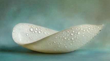 Aufkleber - A delicate petal with water droplets, showcasing nature's beauty and fragility.