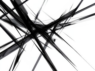 Poster - Dynamic Minimalist Abstract Design Featuring Sharp Black Lines on White Background, Perfect for Modern Art Enthusiasts and Creative Projects