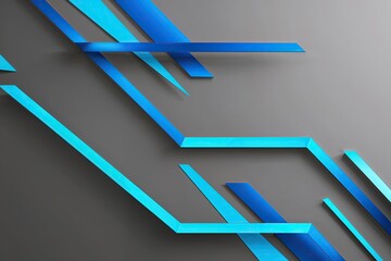 Poster - Ultra-Modern Gray Backdrop with Electric Blue Angular Stripes: Bold Abstract and Vibrant Corporate Design