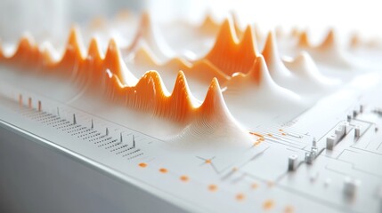 Aufkleber - Abstract representation of sound waves in a 3D visualization.