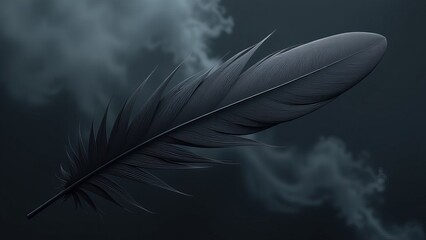 Poster - A close up of black feathers, possibly from a bird