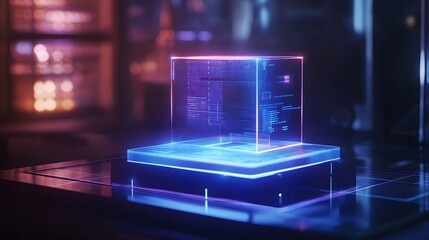 Poster - A founder showcasing a 3D glowing product model, with 2D holographic labels highlighting features and benefits. 4k resolution, Cinematic Scene