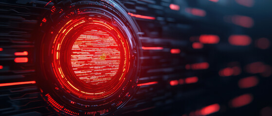 Poster - Dynamic red alert graphic with hologram effect, conveying urgency