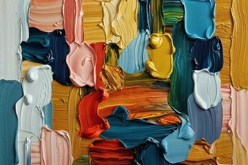 Poster - Multicolored Oil Paint Abstract Backgrounds and Textured Arrangements for Contemporary Art Design