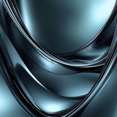 Poster - Abstract metallic background with smooth gradients, subtle reflections, and minimal geometric shapes. Cool-toned color palette with soft lighting.