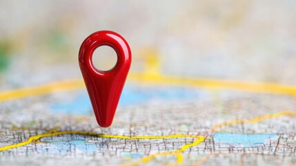Poster - A red location pin is positioned above a map, indicating a specific location.
