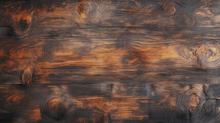 Poster - A wooden surface with a lot of burn marks and a dark brown color