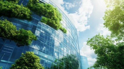 Poster - A building with a lot of trees growing on it
