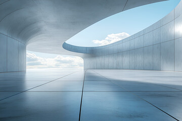Poster - Concrete art building interior Spaces with smooth floors