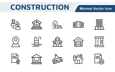 Poster - real estate icon set. a comprehensive collection of stylish and professional icons designed for the 