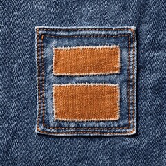 a patch of denim with a brown patch on it