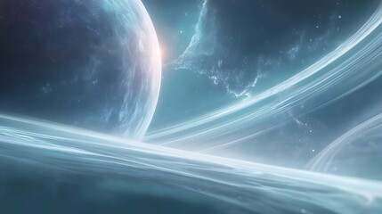 Wall Mural - blue planet in space