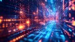 © Q STOCK - Technology background with circuit board pattern and digital data flow, technology, background, circuit board, digital