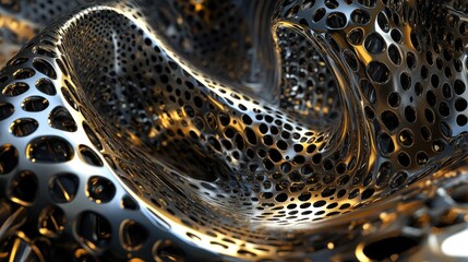 Leinwandbilder - Abstract Golden 3D Background with Unique Texture