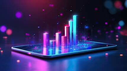 Poster - 3D Digital Bar Graph Display on Tablet