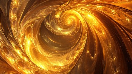 Poster - Golden Abstract Helix Structure with 3D Twist