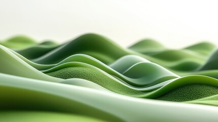 Poster - Abstract Green Waves in 3D Render