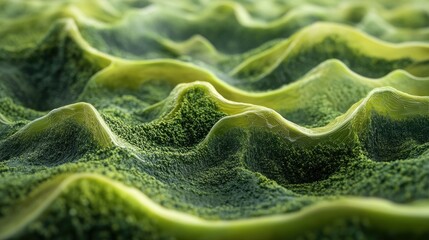 Poster - Abstract 3D Render of Green Waves